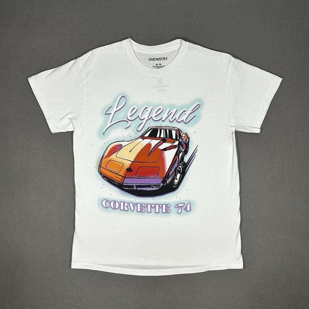 Chemistry Chevrolet Corvette 74 Graphic T-Shirt Mens M White GM Licensed Tee